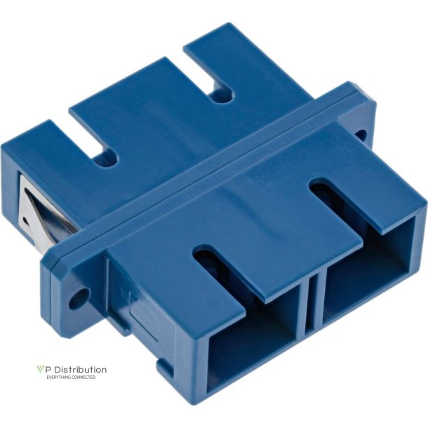 InLine Fiber Optical Adapter Duplex SC/SC single mode ceramic sleeve blue