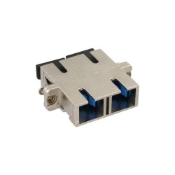 InLine&reg; Fiber Optical Metal Adapter Duplex SC/SC SM Ceramic Sleeve with Flange