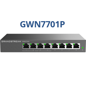 Grandstream Unmanaged Network Switch, 8x GbE RJ45, 4x PoE 802.3 af/at