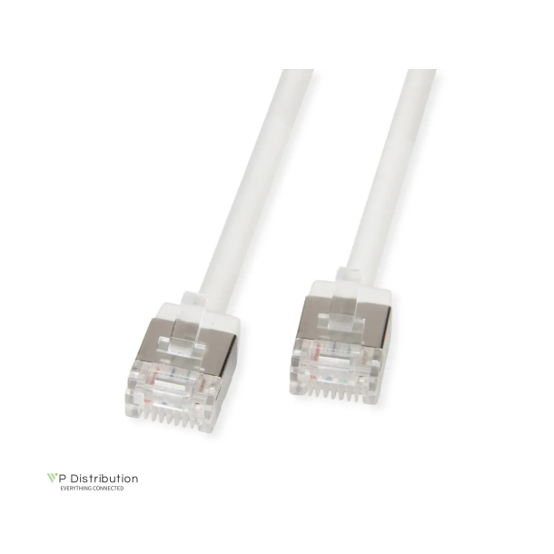 ROLINE PatchCord U/FTP, C6A, white, 0.5m UltraShort Connector, LSOH