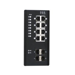 Black Box 8P 10/100/1000 Rj45 Poe+ 4P 100/1000 Sfp Ind Mgd Switch