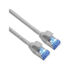ROLINE PatchCord S/FTP C6A, grey, 10m UltraShort Connector, LSOH, tangle free