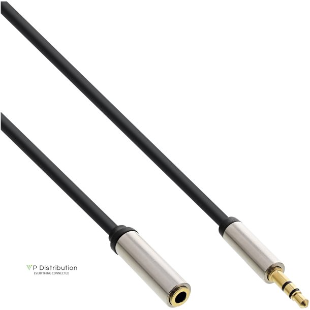 InLine&reg; Slim Audio Cable 3.5mm male to female Stereo 0.5m