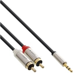 InLine Basic Slim Audio Cable 3.5mm M to 2x RCA M, 1m