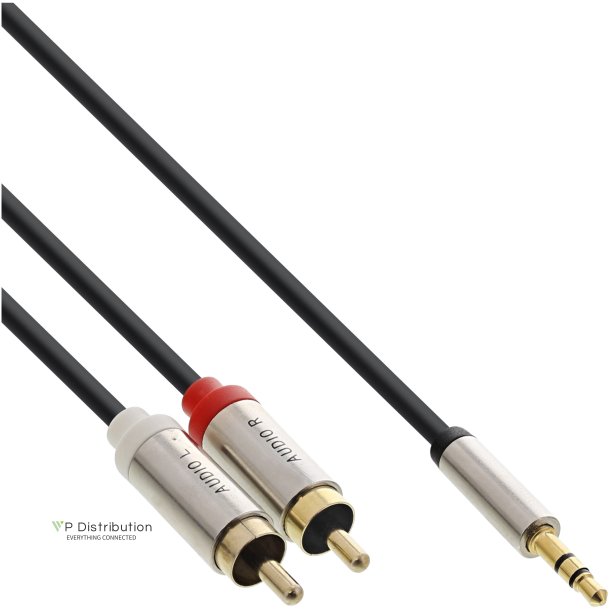 InLine Basic Slim Audio Cable 3.5mm M to 2x RCA M, 1m