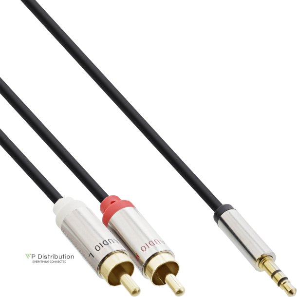 InLine&reg; Slim Audio Cable 3.5mm male to 2x RCA male 0.5m