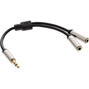 InLine Basic Slim Audio Y-Cable 3.5mm M / 2x F, 0.15m