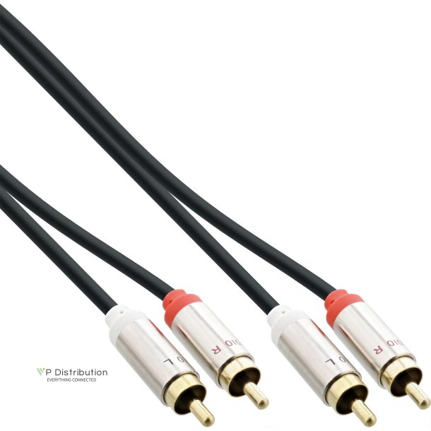 InLine&reg; Slim Audio cable 2x RCA M/M, Stereo, 0.5m