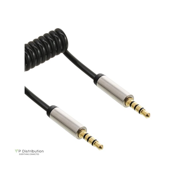InLine&reg; Slim Audio Spiral Cable 3.5mm male / male 4-pin Stereo 2m