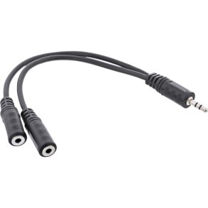 InLine Audio Cable 3.5mm Stereo male to 2x 3.5mm female 0.2m