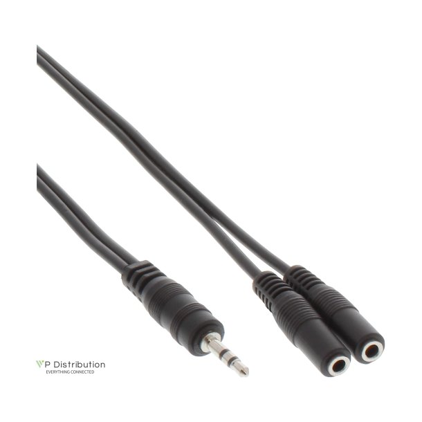 InLine&reg; 3.5mm Jack Y-Cable male to 2x 3.5mm jack female Stereo 2m