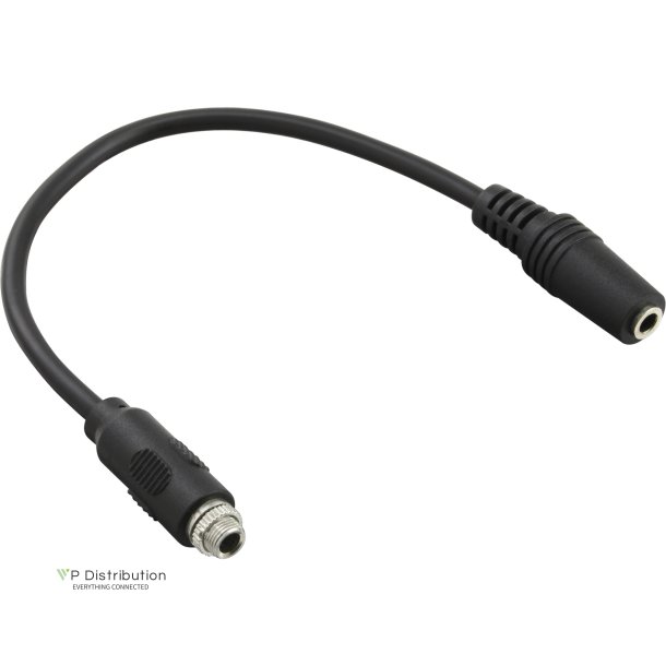 InLine&reg; Audio Adapter Cable 3.5mm Stereo female to female, one with tread 0.2m