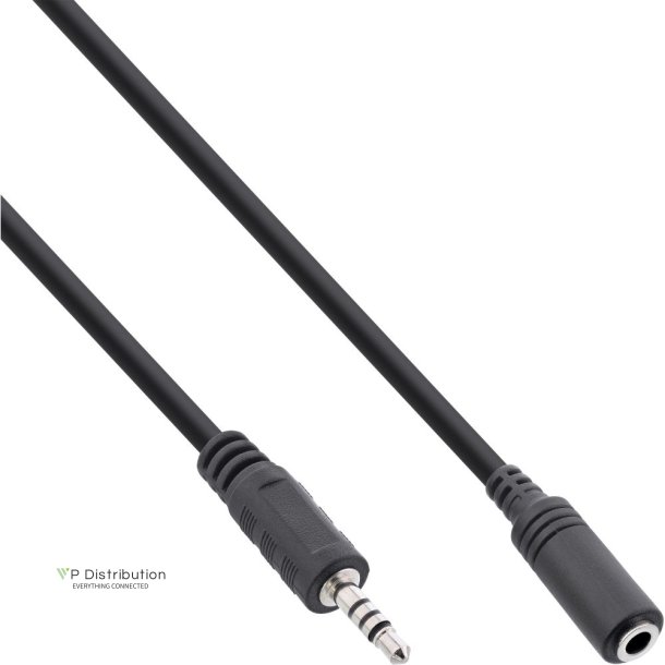 InLine Audio Adapter Cable 4 Pin 2.5mm male to 4 Pin 3.5mm female 5m