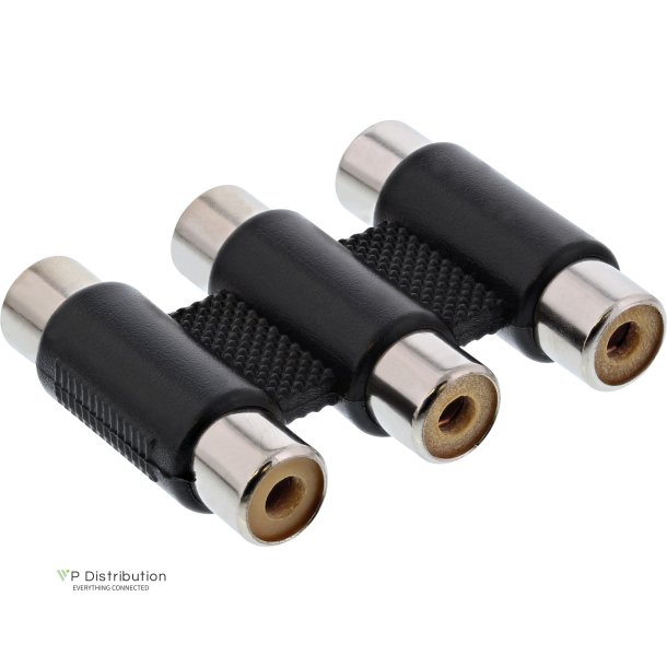 InLine&reg; Audio/Video Adapter 3x RCA socket to 3x RCA female