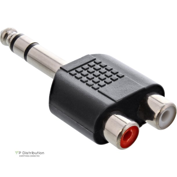 InLine&reg; Audio Adapter 6.3mm Stereo male to 2x RCA female