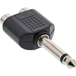 InLine&reg; Audio Adapter 6.3mm jack male mono to 2x RCA female