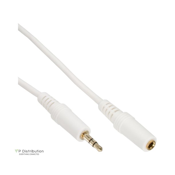 InLine&reg; Audio Cable 3.5mm Stereo male to female white / gold 10m