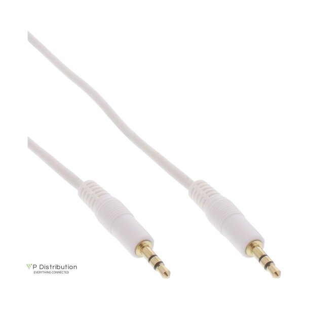 InLine&reg; Audio Cable 3.5mm Stereo jack to jack white / gold 1.5m