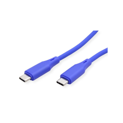 ROLINE USB 2.0 Silicon Cable, C-C, M/M, 60W, 1m, BLUE
