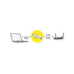 VALUE USB C - Eth. Adapter, USB3.2 Gen2, 5G, USB C-RJ45