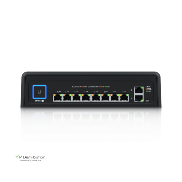 Ubiquiti UniFi Industrial / 10 Port / 450 W / 8xPoE++ / 2xRJ45 Gigabit / L&uuml;fterlos / Switch USW-Industrial