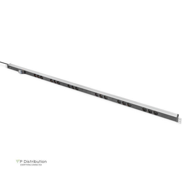 Digitus 18 way outlet strip - 42U in length vertical dual circuit, aluminum, 2x 16 A, circuit breaker