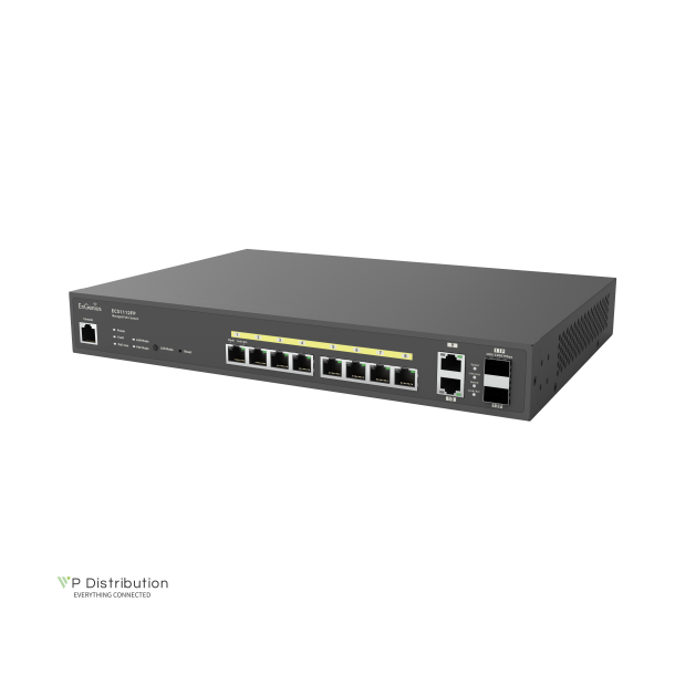 EnGenius Cloud Managed Switch 8-port GbE PoE , 130W, 2x GbE, 2x SFP, L2 , ECS1112FP