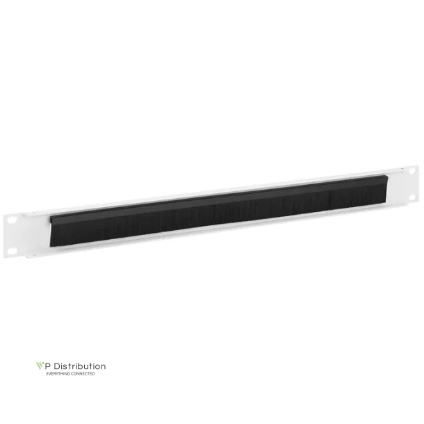 1U Blind Plate with Brush - WHITE