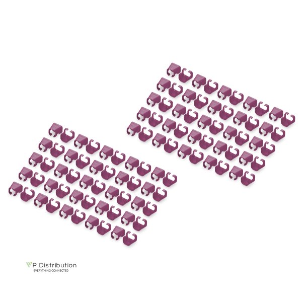 Color clips for RJ45 Plugs color magenta, 100 pcs. pack