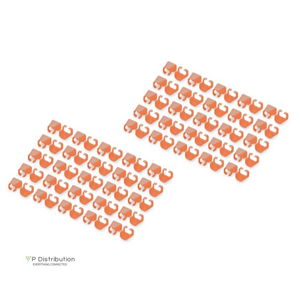 Color clips for RJ45 plugs color orange, 100 pcs. pack