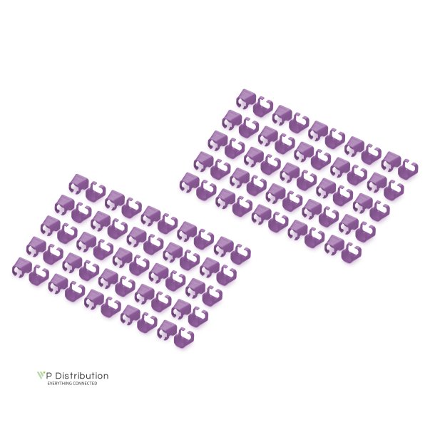 Color clips for RJ45 plugs color violet, 100 pcs. pack