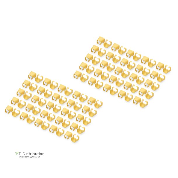 Color clips for RJ 45 cable color yellow, 100 pcs. pack