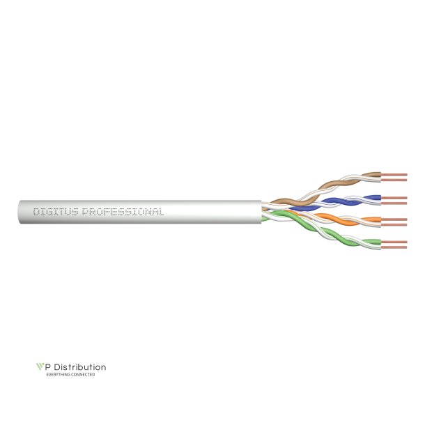 ASSNET250 CAT 6 U-UTP installation cable, 250 MHz Eca (PVC), AWG 23/1, 305 m paper box, sx, grey