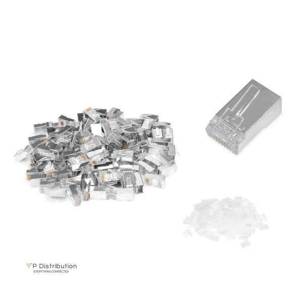 CAT 6 Modular Plug, 8P8C, shielded for Round Cable, two-parts plug, 100 pcs.