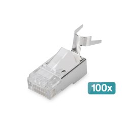 CAT 6A Modular Plug, 8P8C, shielded for solid wire AWG 22-23, 100 pcs.