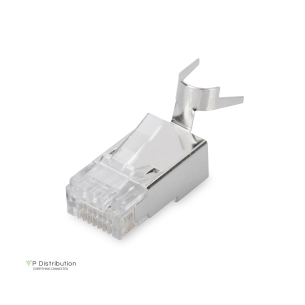 CAT 6A Modular Plug, 8P8C, shielded for solid wire AWG 22-23, pass through