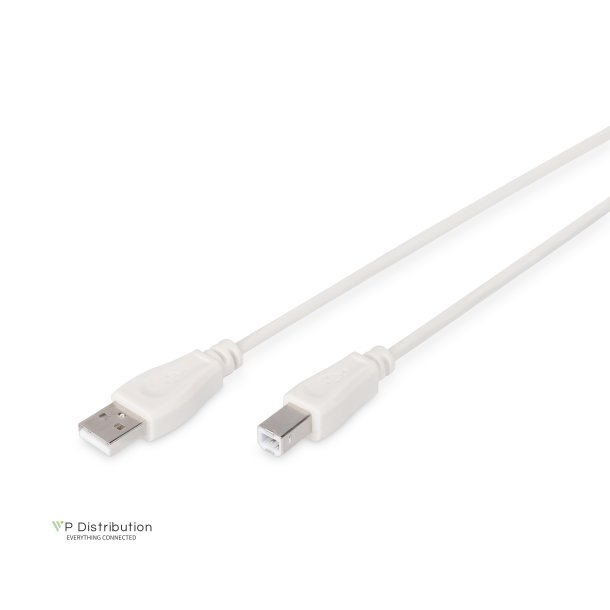 Digitus USB 2.0 connection cable, type A - B M/M, 1.8m, USB 2.0 conform, be