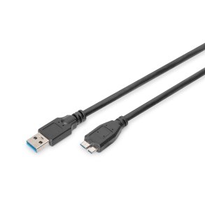 Digitus USB 3.0 connection  cable, type A - micro B M/M, 1.0m, USB 3.0 conform, bl