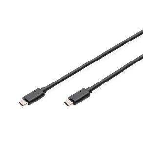 Digitus USB Type-C connection cable, type C to C M/M, 1.8m, 5V/3A 15W, 480MB, 2.0 Version, bl