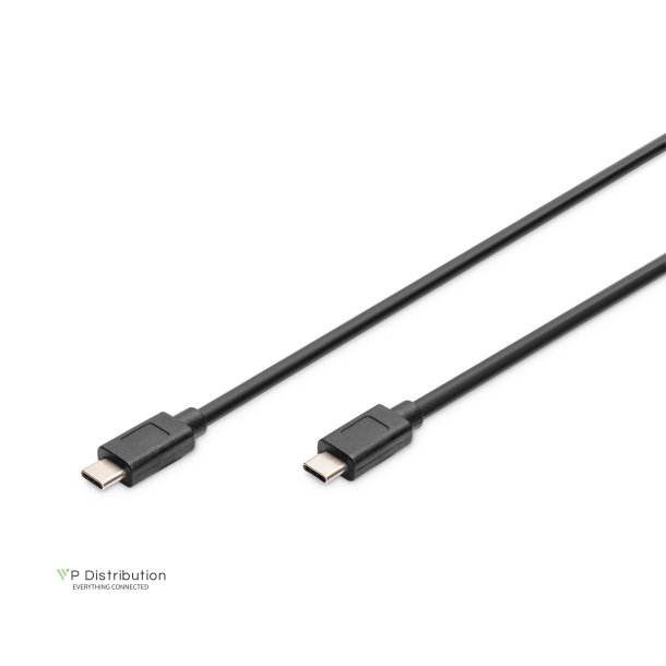 Digitus USB Type-C connection cable, type C to C M/M, 1.0m, Gen2, 5A, 10GB, 3.1 Version, bl