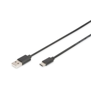 Digitus USB Type-C connection cable, type C to A M/M, 1.8m, 3A, 480MB, 2.0 Version, bl