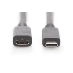 Digitus USB Type-C extension cable, Type C M/F, 1.5m, 3A, 480MB, Version 2.0, bl