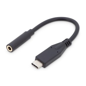 Digitus USB Type-C Audio adapter cable, Type-C - 3.5mm M/F, 0.2m, Audio input/output, bl