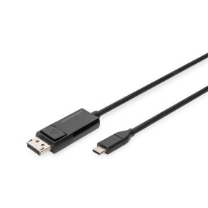Digitus DisplayPort Bidirectional Adaptercable, Type C-DP M/M, 2.0m, UHD 8K@30Hz, DP 1.4, bl