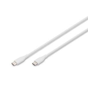 Digitus USB-C Silicone charging cable, USB-C - USB-C 1m, USB 2.0, 60W, white