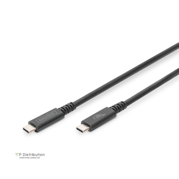 Digitus USB 4.0 connection cable, Type - C to Type - C max. resolution 8K@60Hz, PD3.1, 40Gbits/s, 1m, bl