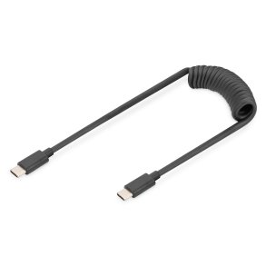 Digitus USB - Type C to USB - Type C Spring cable, TPU USB 2.0, PD60W Max; 1m