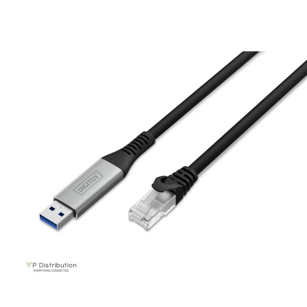 USB-A - RJ45 CAT 6A S/FTP Cable, 1 Gbit/s, 5m USB 3.2 Gen1, LSZH Jacket