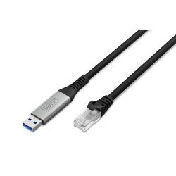 USB-A - RJ45 CAT 6A S/FTP Cable, 1 Gbit/s, 10m USB 3.2 Gen1, LSZH Jacket