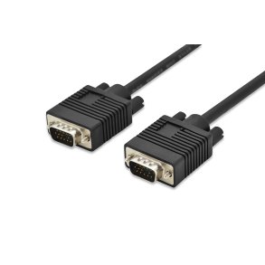 Digitus VGA Monitor connection cable, HD15 M/M, 3.0m, 3Coax/7C, 2xferrite, bl